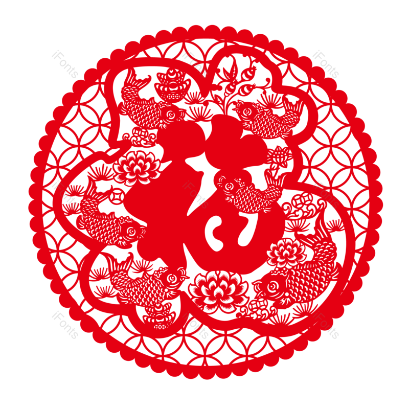 中国风图片,花纹元素,图案PNG,窗花免抠素材